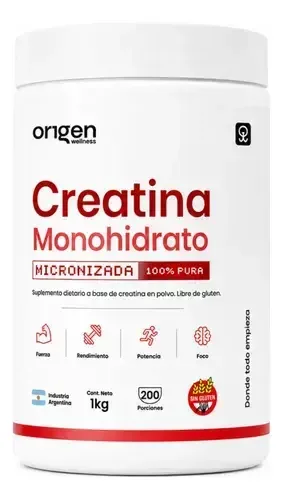 Creatina Monohidrato Micronizada 1kg Sin Sabor